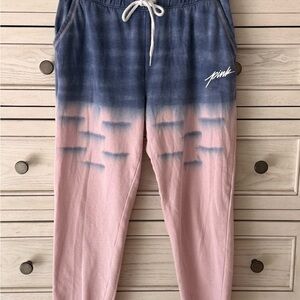 VS PINK CUTOFF PANT BABY PINK BLUE DIP DYE Small